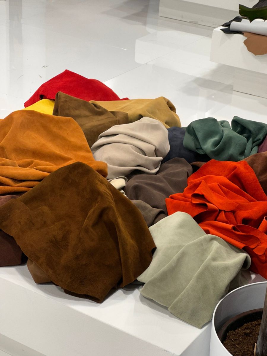 Goat and sheep suede skins in a range of colours
