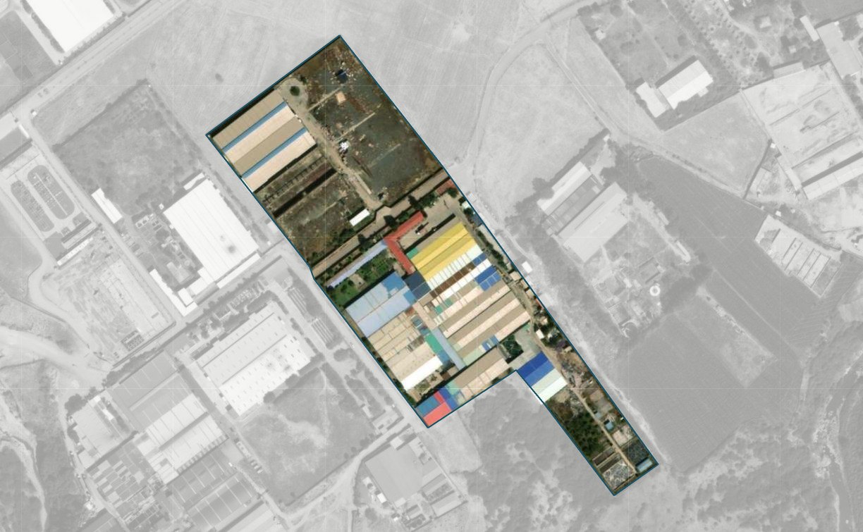 Aerial view of the Friendship Tannery site in Modjo, with the site boundary highlighted
